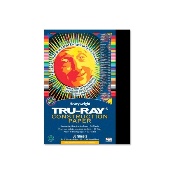 Pacon Corporation Pacon Tru-Ray Construction Paper 9" x 12" Black 103029 - main